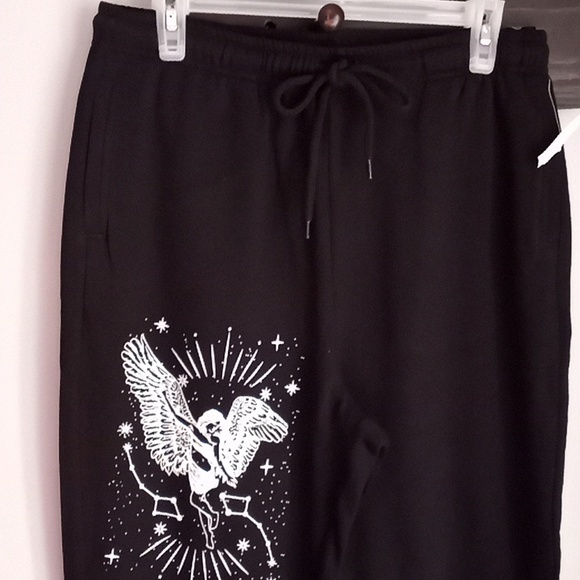 Angel Energy ⛮ 222 Black Jogger Sweatpants Sz Medium  Inseam:27.5" R:13.5" - Picture 4 of 6